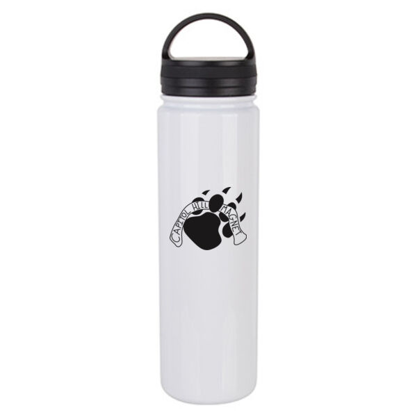 23 oz Stainless Steel Water Bottle with Portable Lid - Sublimated Logo Thumbnail
