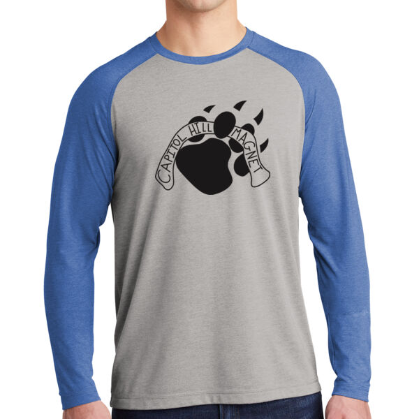 Sport-Tek ® PosiCharge ® Long Sleeve Tri-Blend Wicking Scoop Neck Raglan Tee - Printed Logo Thumbnail