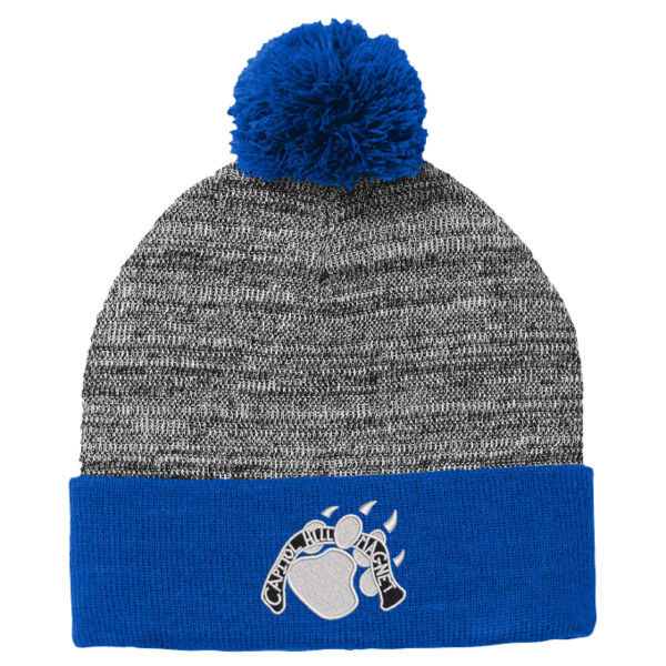 Sport-Tek ® Heather Pom Pom Beanie - Embroidered Logo Thumbnail