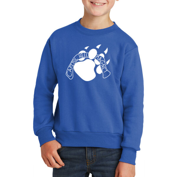 Port & Company® Youth Core Fleece Crewneck Sweatshirt - Printed Logo Thumbnail