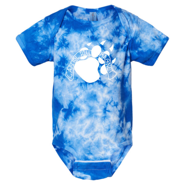 Dyenomite - Infant Crystal Tie-Dyed Onesie - Printed Logo Thumbnail